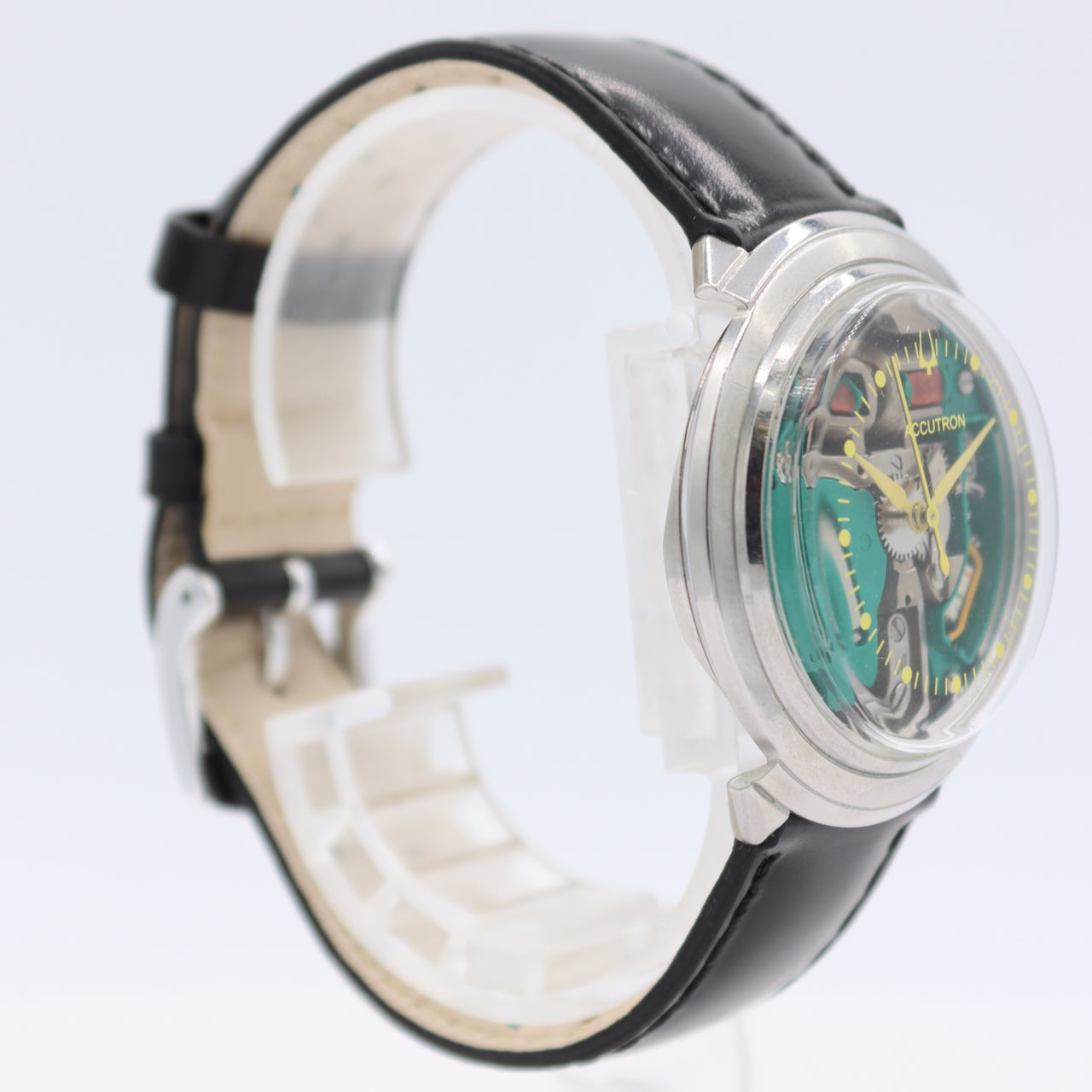 Vintage 36mm 1971 Accutron Spaceview Men's Tuning Fork Wristwatch 214 USA Steel