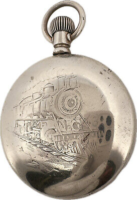 Antique 18 Size Hampden John Hancock 21 Jewel Pocket Watch Rare Engine Turned