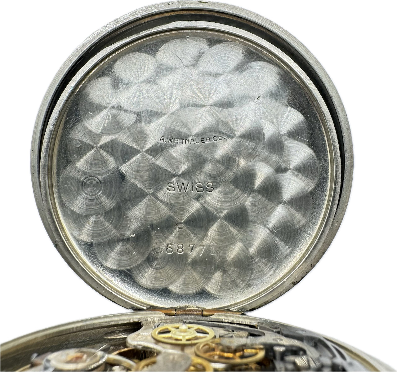 Antique Wittnauer 7 Jewel Basic Chronograph Open Face Pocket Watch Nickel