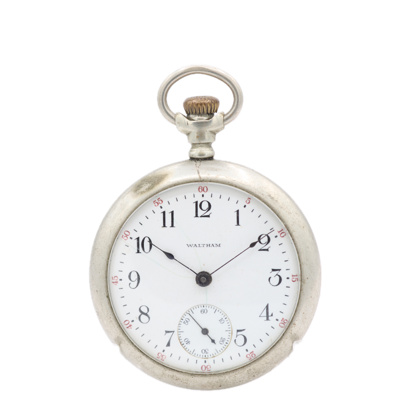 Antique 18s 1916 Waltham 15 Jewel Mechanical Pocket Watch No. 820 Silverine