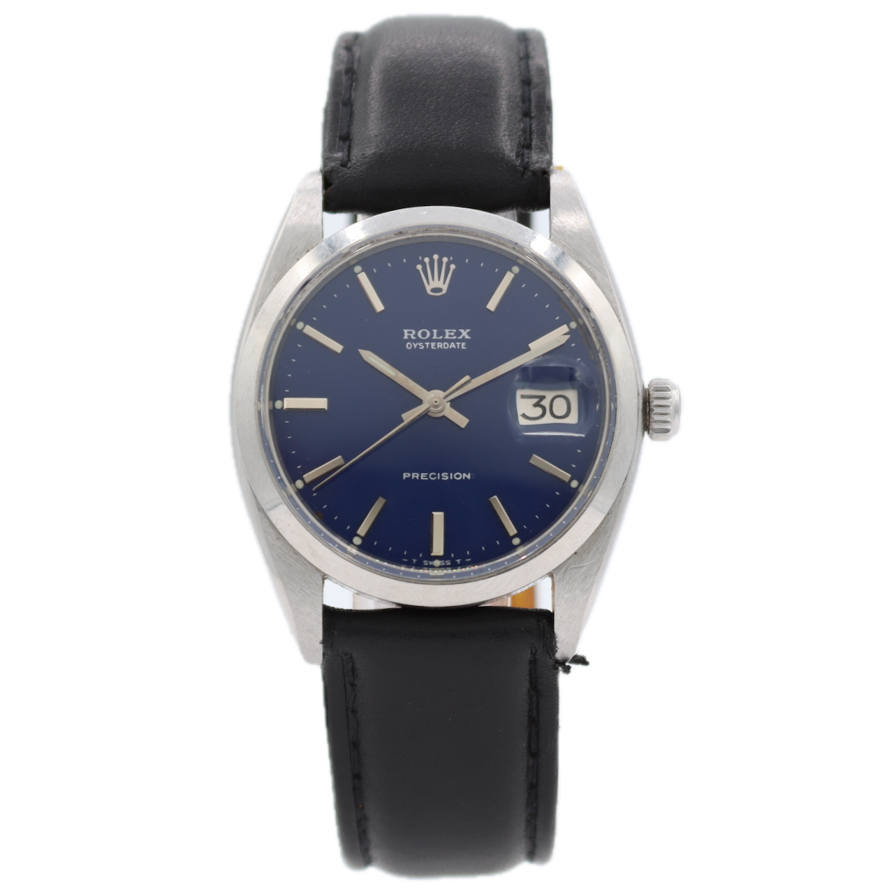 Vintage Rolex 6694 Oysterdate Blue Men's Automatic Wristwatch Steel Serviced