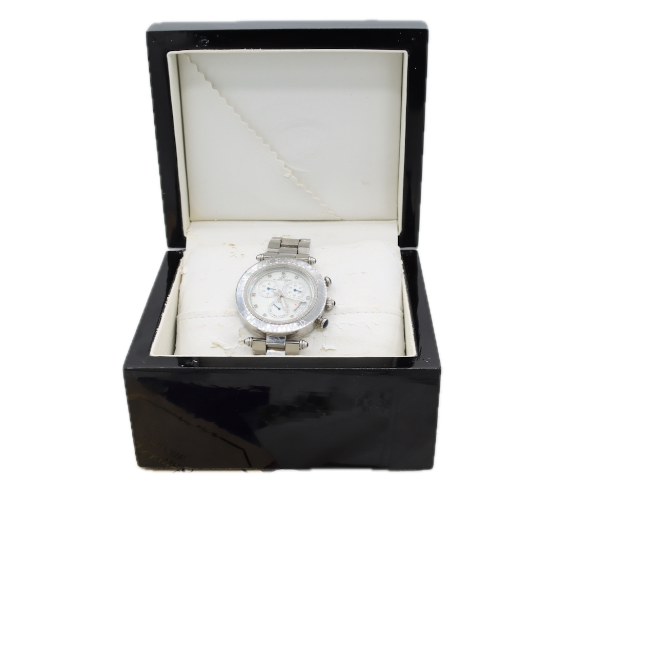 38mm Klaus-Kobec Corture Sports Diamond MOP Men's Chronograph Wristwatch Steel