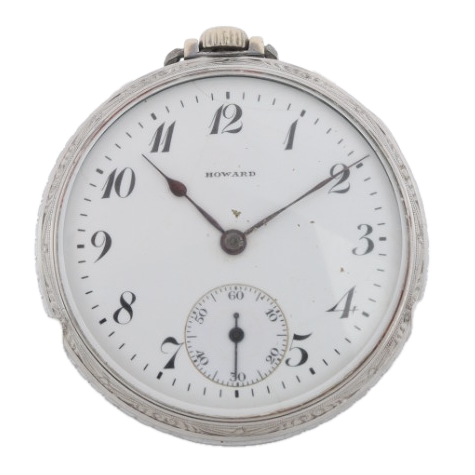 Antique 16s 1909 E. Howard Engraved 17 Jewel Mechanical Pocket Watch Series 7