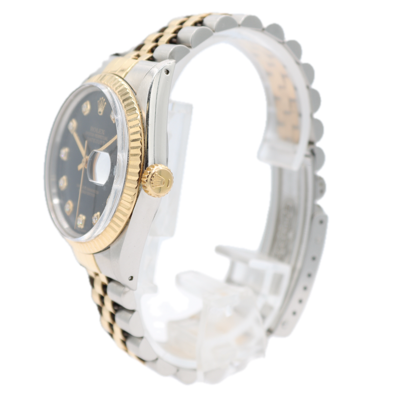 Vintage Rolex 16013 Datejust Men's Automatic Wristwatch Steel & GoldDiamond