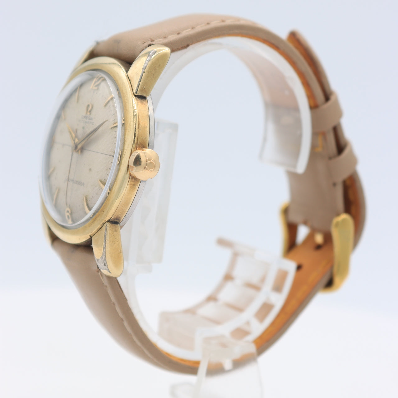 Vintage Omega Seamaster Crosshair Waffle Men's Bumper Auto Wristwatch Serviced