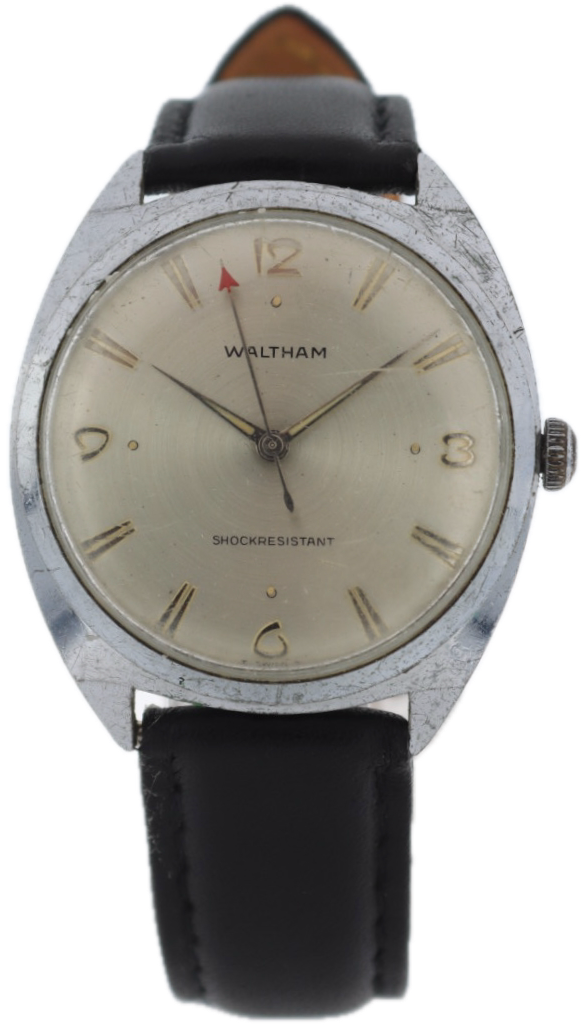 Vintage Waltham Sunburst Men's Mechanical Wristwatch AS 1686 Steel & Chrome