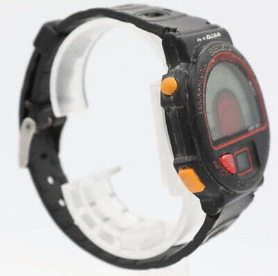 Vintage 38mm Seiko S240-400C PulseMeter Men Quartz Wristwatch S240 Japan Plastic