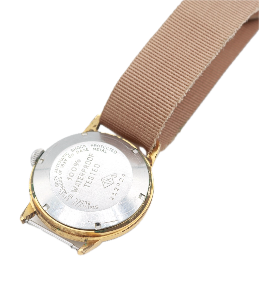 Vintage Elgin Shockmaster Men's Automatic Wristwatch 643 Swiss Gold Tone