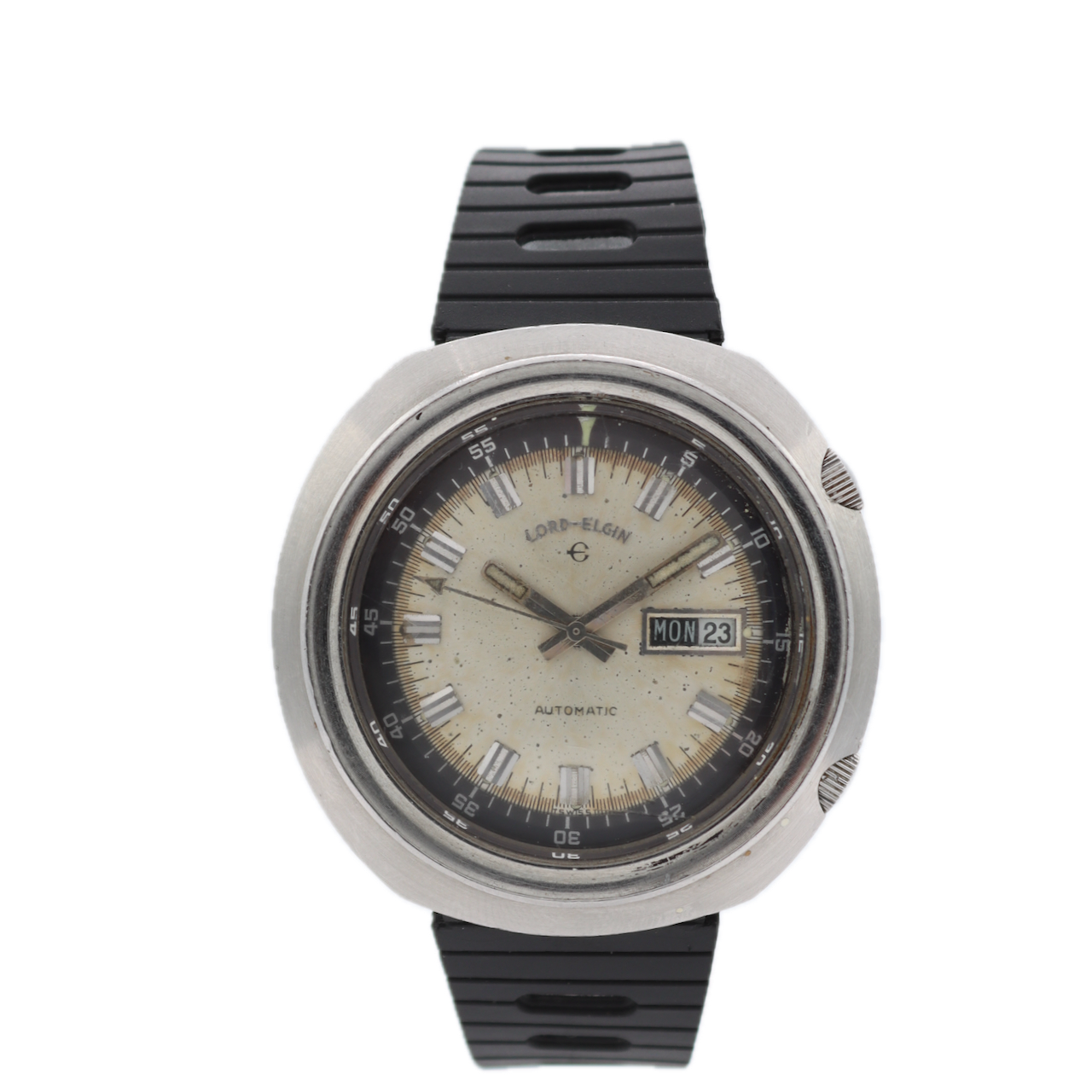 Vintage 43mm Lord Elgin 1501 Compressor Men's Automatic Wristwatch 347 Steel