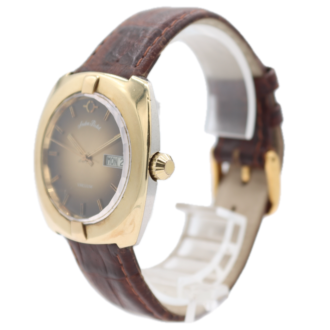 Vintage Andre Pailet Vacuum Day Date Men's Automatic Wristwatch Swiss Two Tone