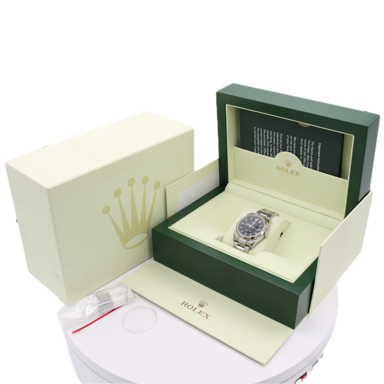 34mm 2013 Rolex 115234 Oyster Perpetual Date Men's Wristwatch 3135 Full Kit