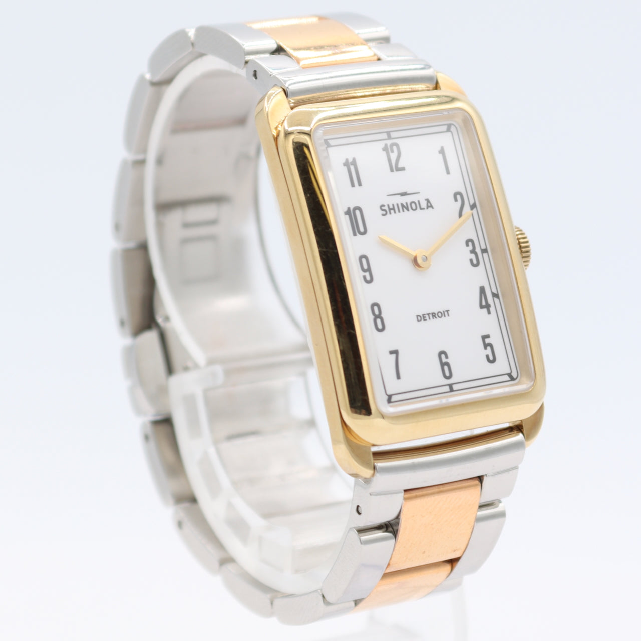 24mm Shinola Muldowney Ladies Quartz Wristwatch USA Stainless Steel Two Tone