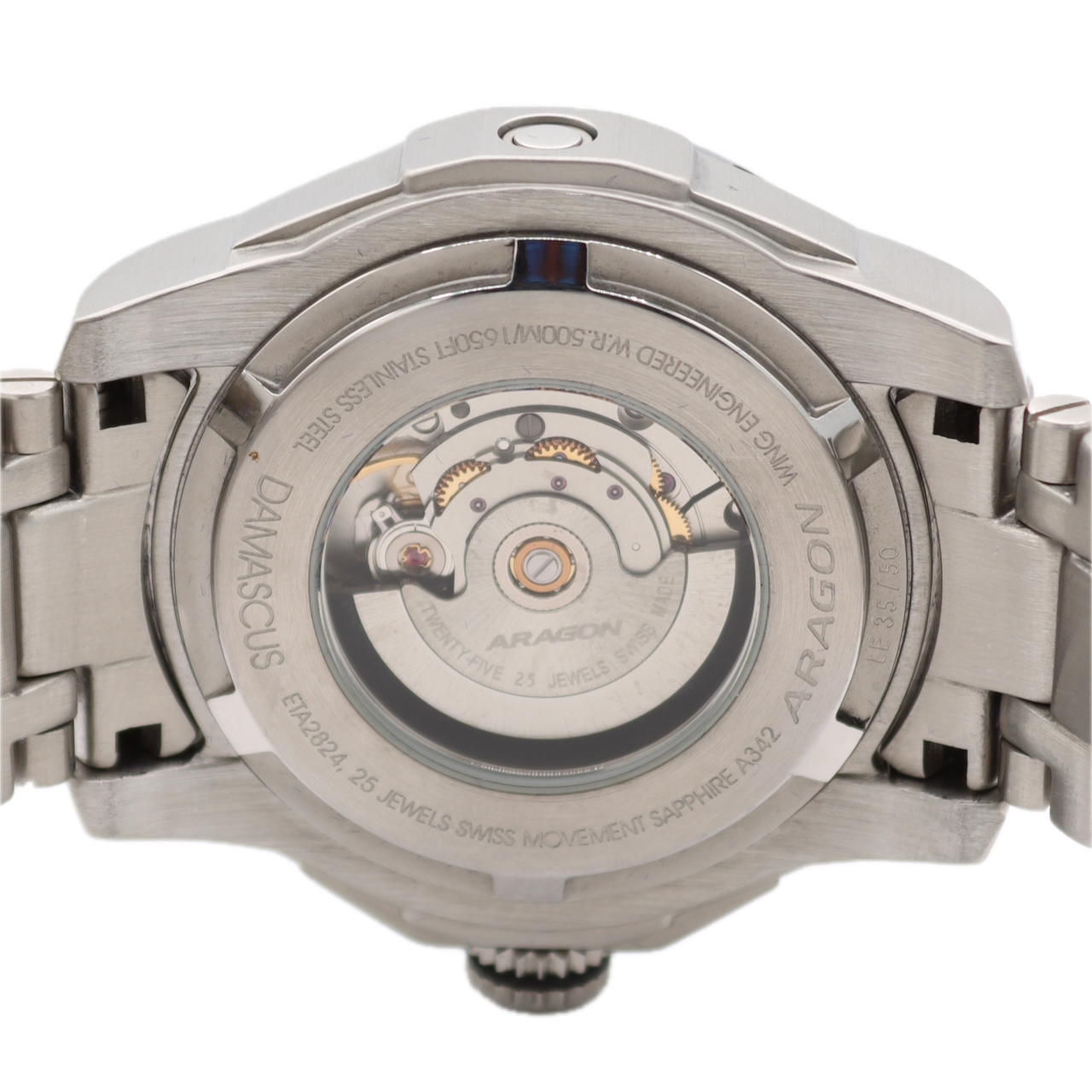 46mm Aragon A342 Superjet Damascus Men's Automatic Wristwatch Swiss Steel W/ Box
