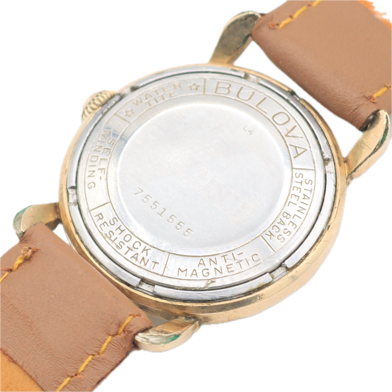 Vintage 1954 Bulova Sector Men's Automatic Wristwatch 10 CSC Steel & 10k RGP
