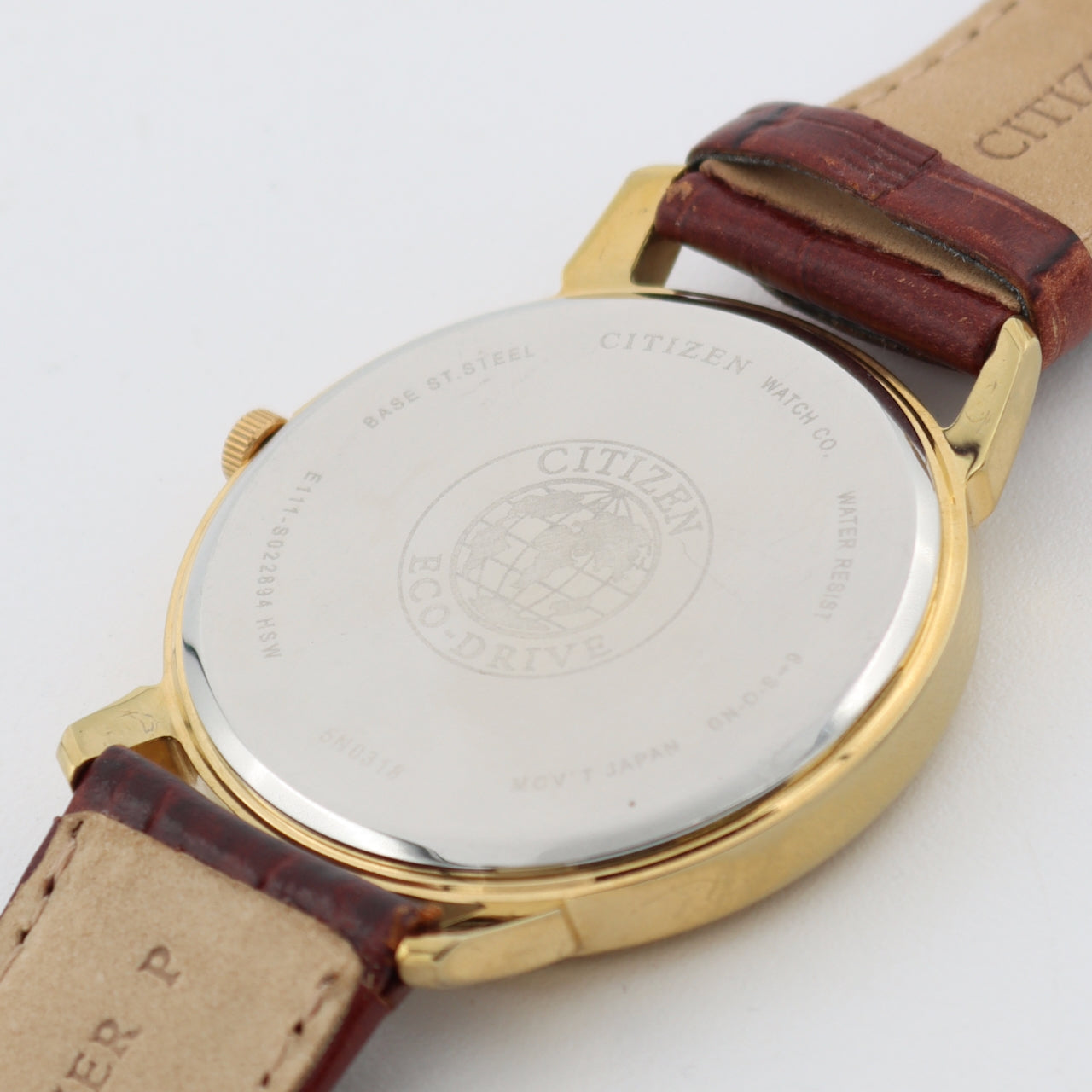 38.5mm Citizen E111-S022894 Eco-Drive Date Men's Quartz Wristwatch Gold Tone