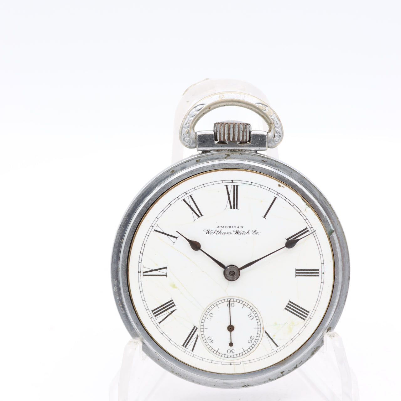 Antique 18s 1892 Waltham Pinstriped 15 Jewel Pocket Watch P.S. Bartlett Nickel