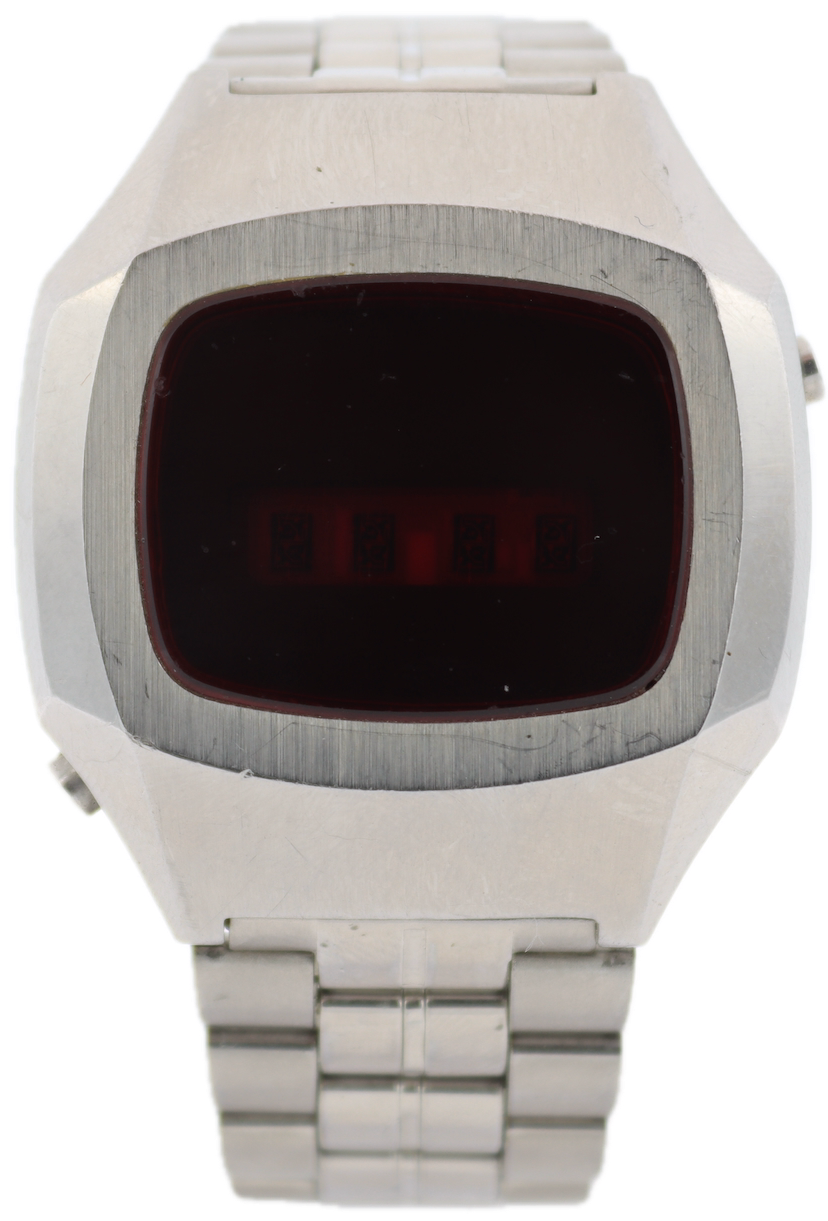 Vintage Sears & Roebuck Time Computer Men's Digital LED Wristwatch USA Steel