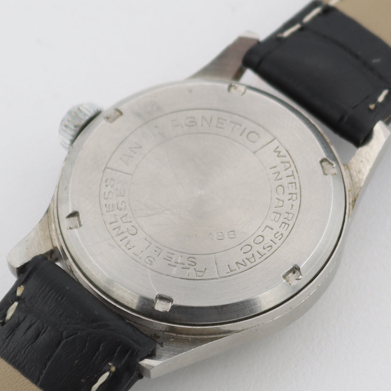 Vintage Uvelow 11.186 White Dial Men's Mechanical Wristwatch Swiss Steel