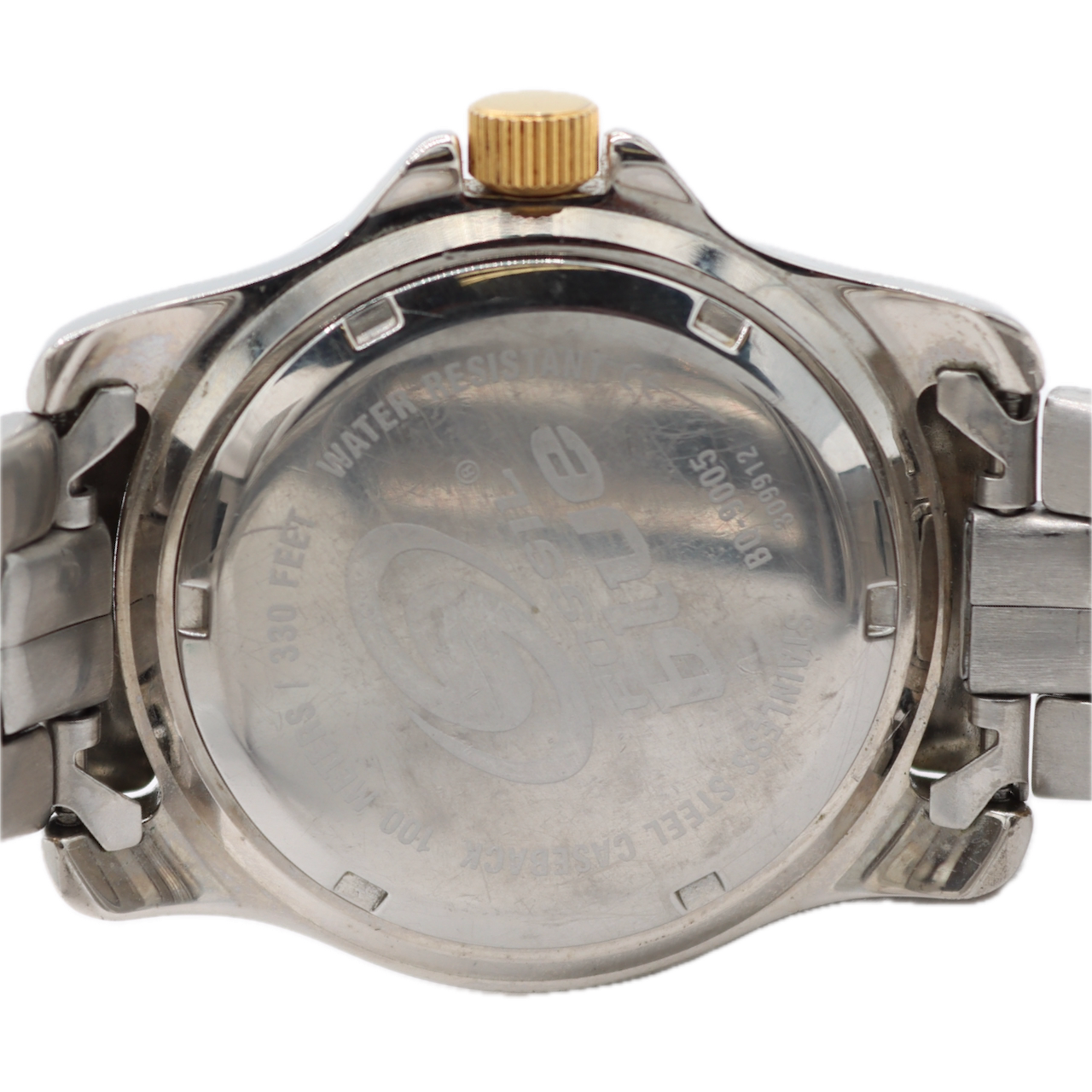 38mm Fossil BQ-9005 Blue Day Date Men's Quartz Wristwatch Japan Two Tone 10 ATM