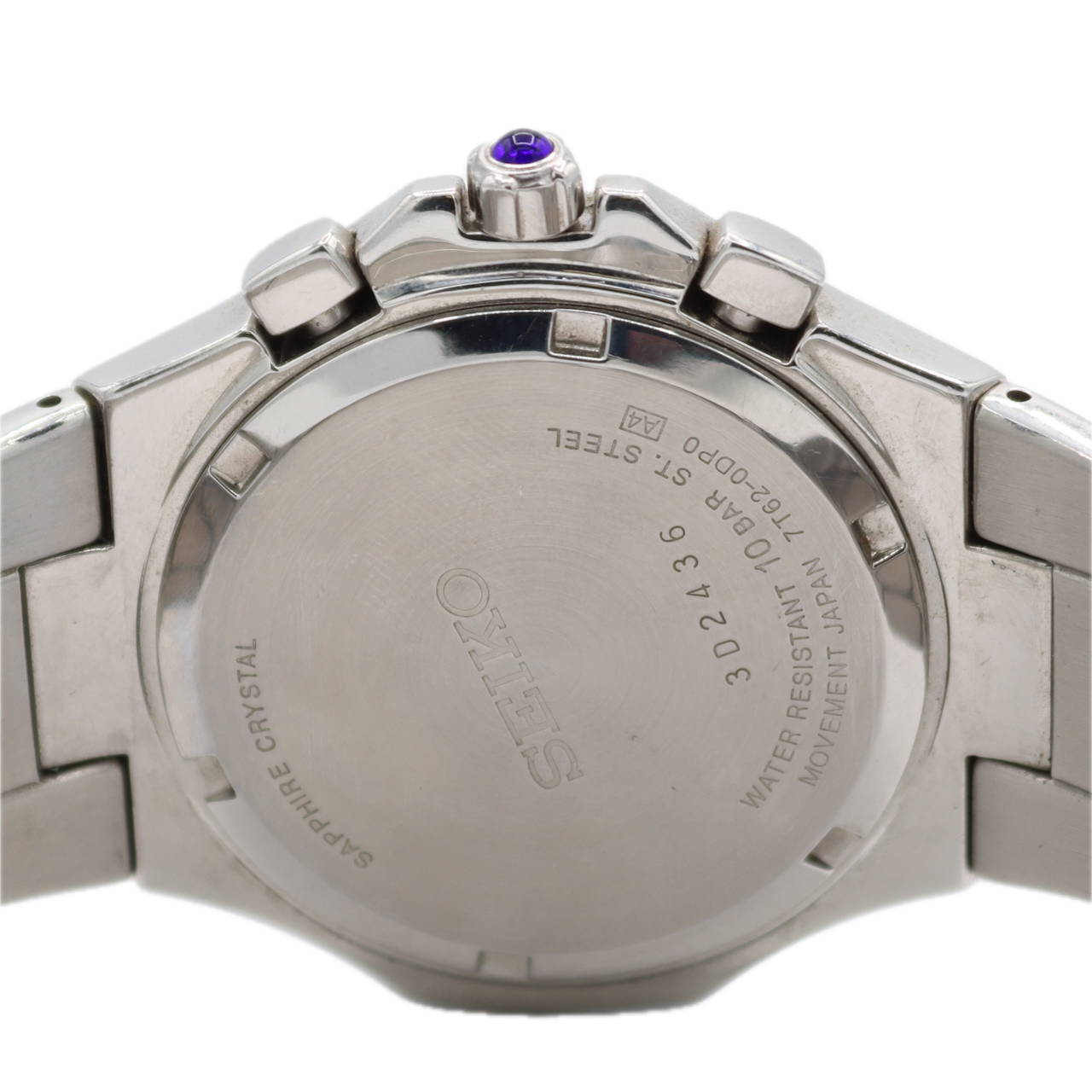 40.5mm Seiko 7T62-0DP0 Black Men's Quartz Chronograph Wristwatch Japan Steel