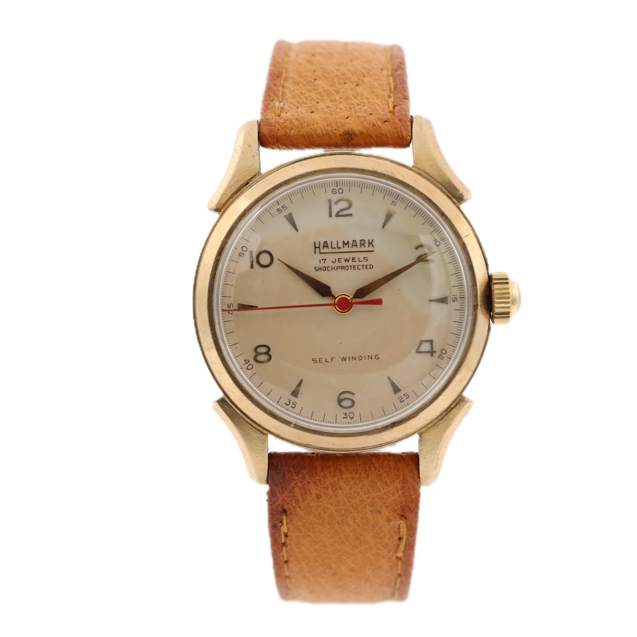 Vintage Hallmark Men's Automatic Wristwatch Swiss 10k Rolled Gold Platew/Box