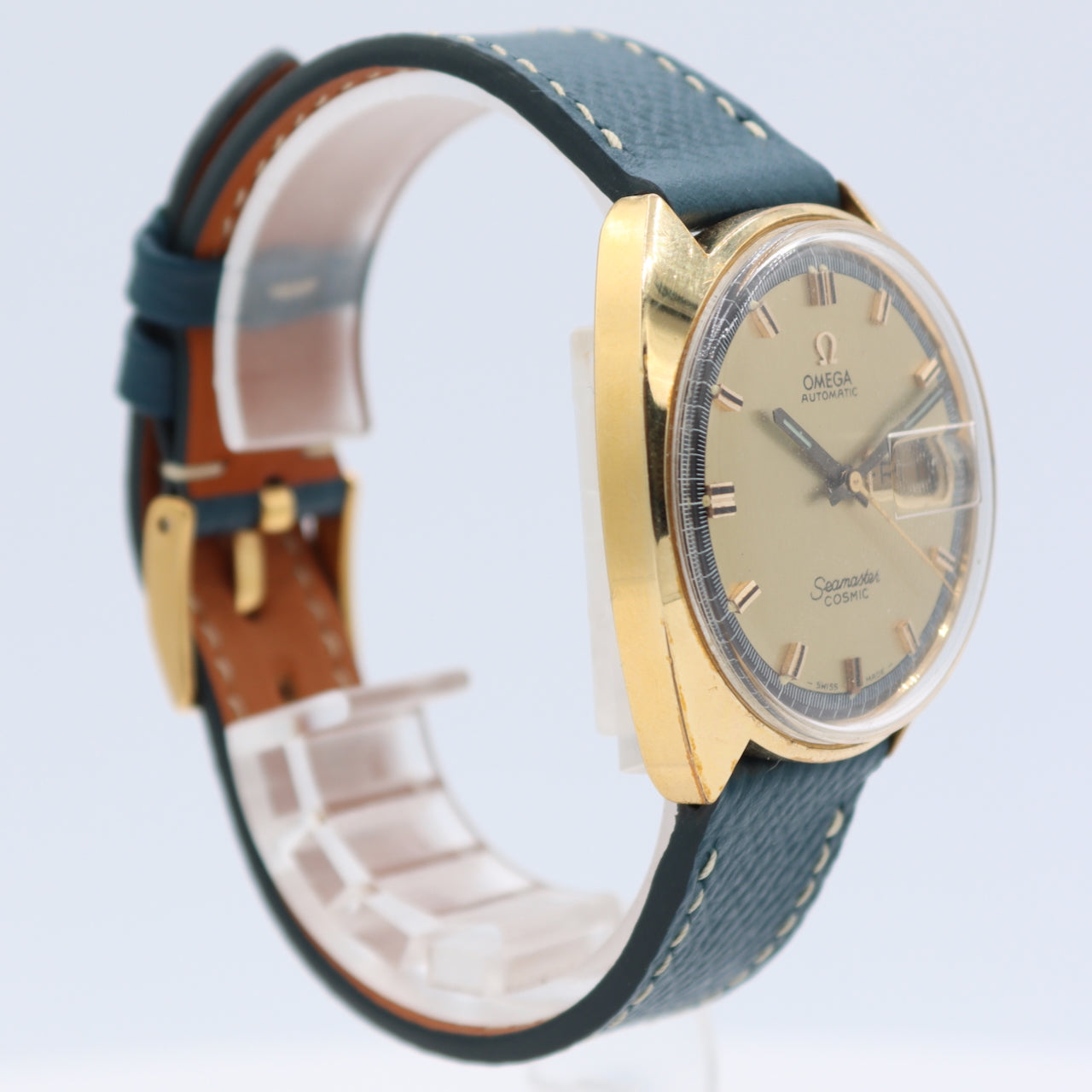 35mm Omega 166.036 Seamaster Cosmic Men's Automatic Wristwatch Swiss Gold Plated