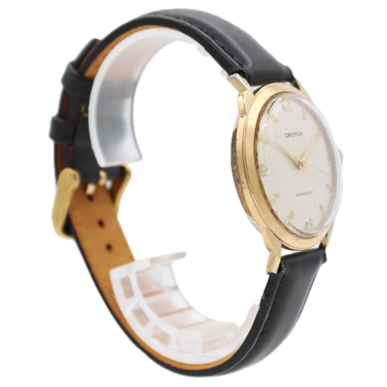 Vintage Croton Linen Men's Mechanical Wristwatch Standard 1686 Swiss Two Tone