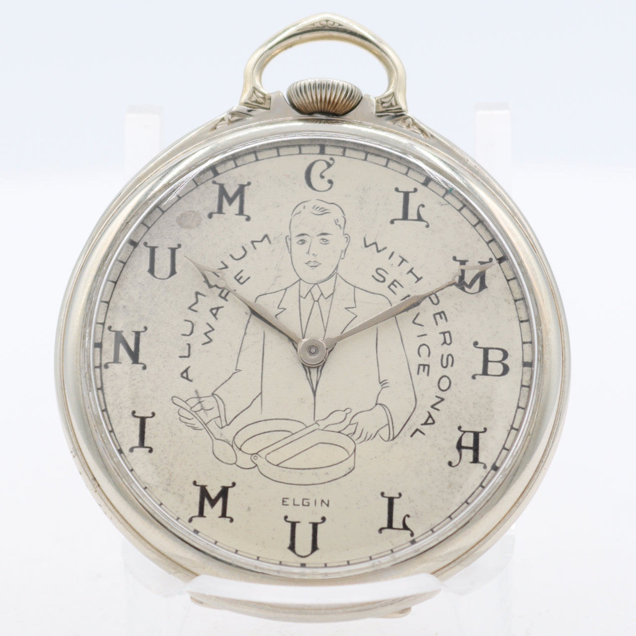 Antique 12s 1932 Elgin Club Aluminum Mechanical Pocket Watch 479 10k GF USA