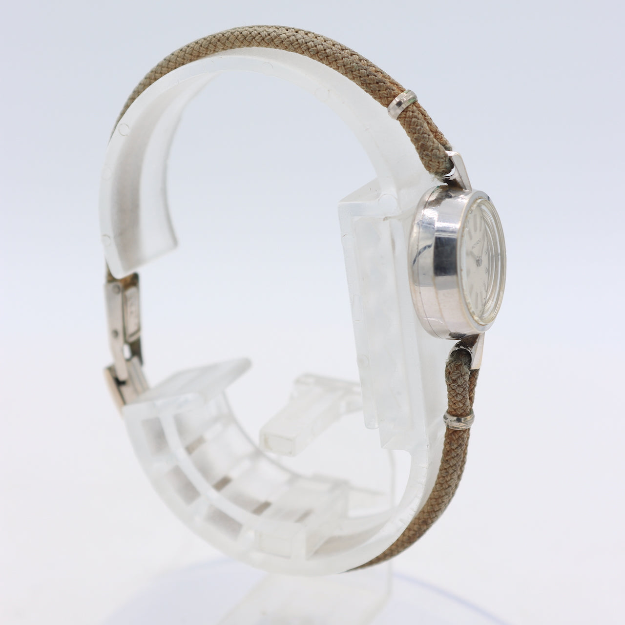 Vintage Movado Cocktail Ladies Mechanical Wristwatch Swiss 14k White GF