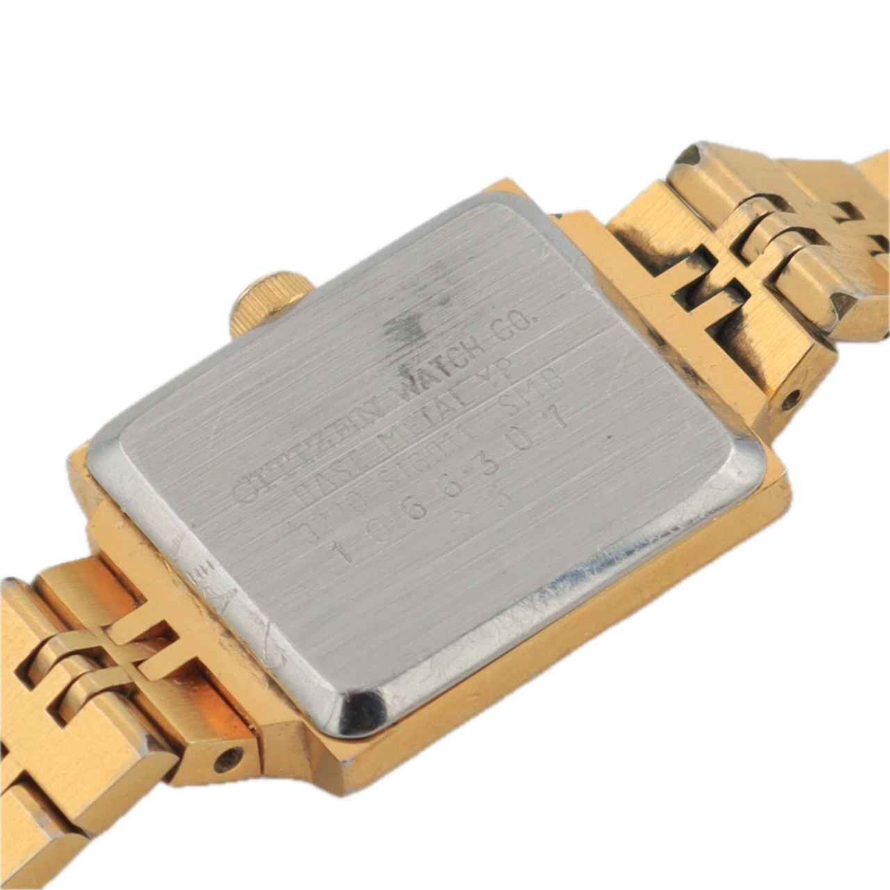 Vintage Citizen 3220 8775 CQ Tank Style Ladies Quartz Wristwatch Gold Tone