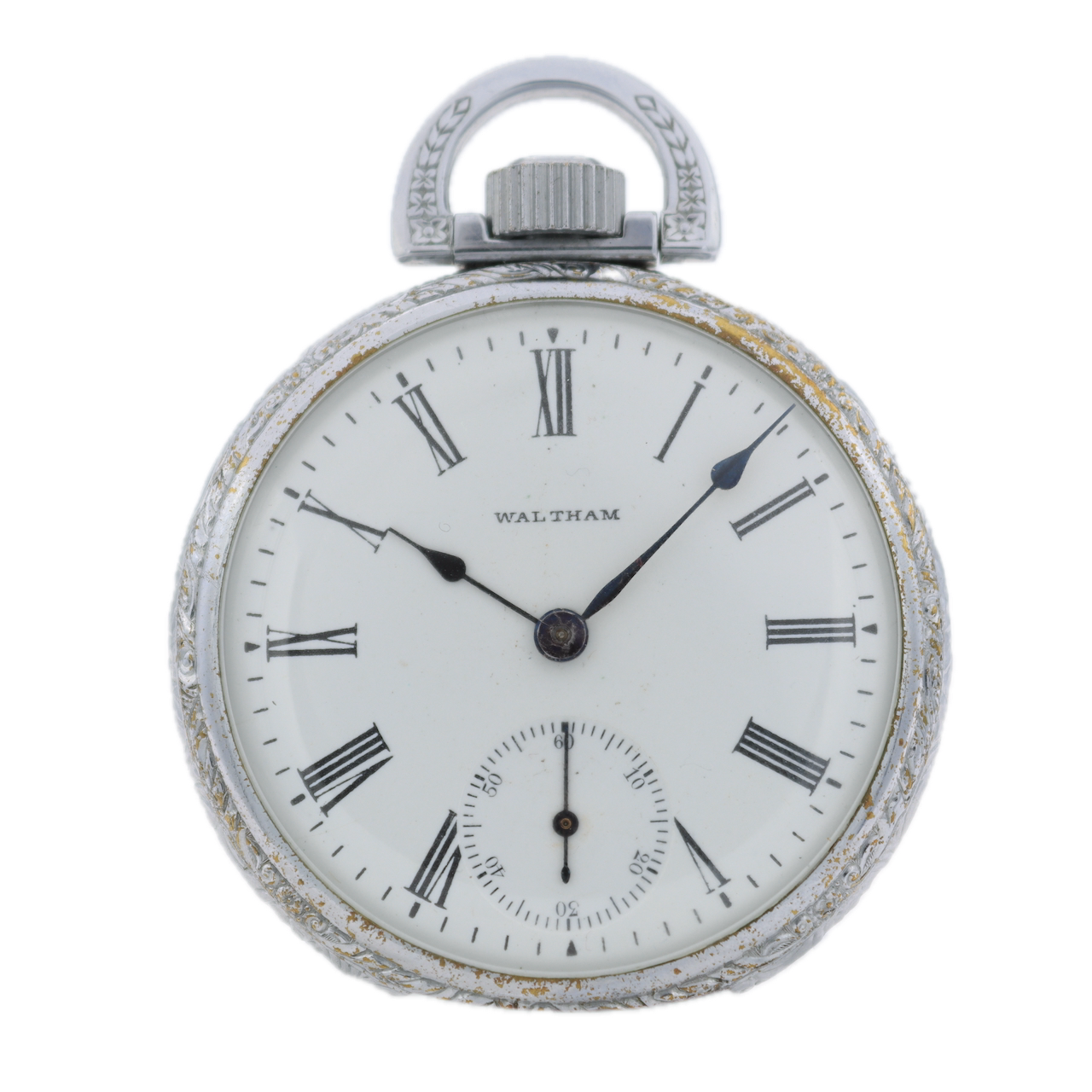 Antique 16 Size Waltham 15 Jewel Mechanical Pocket Watch 620 Chrome Plated