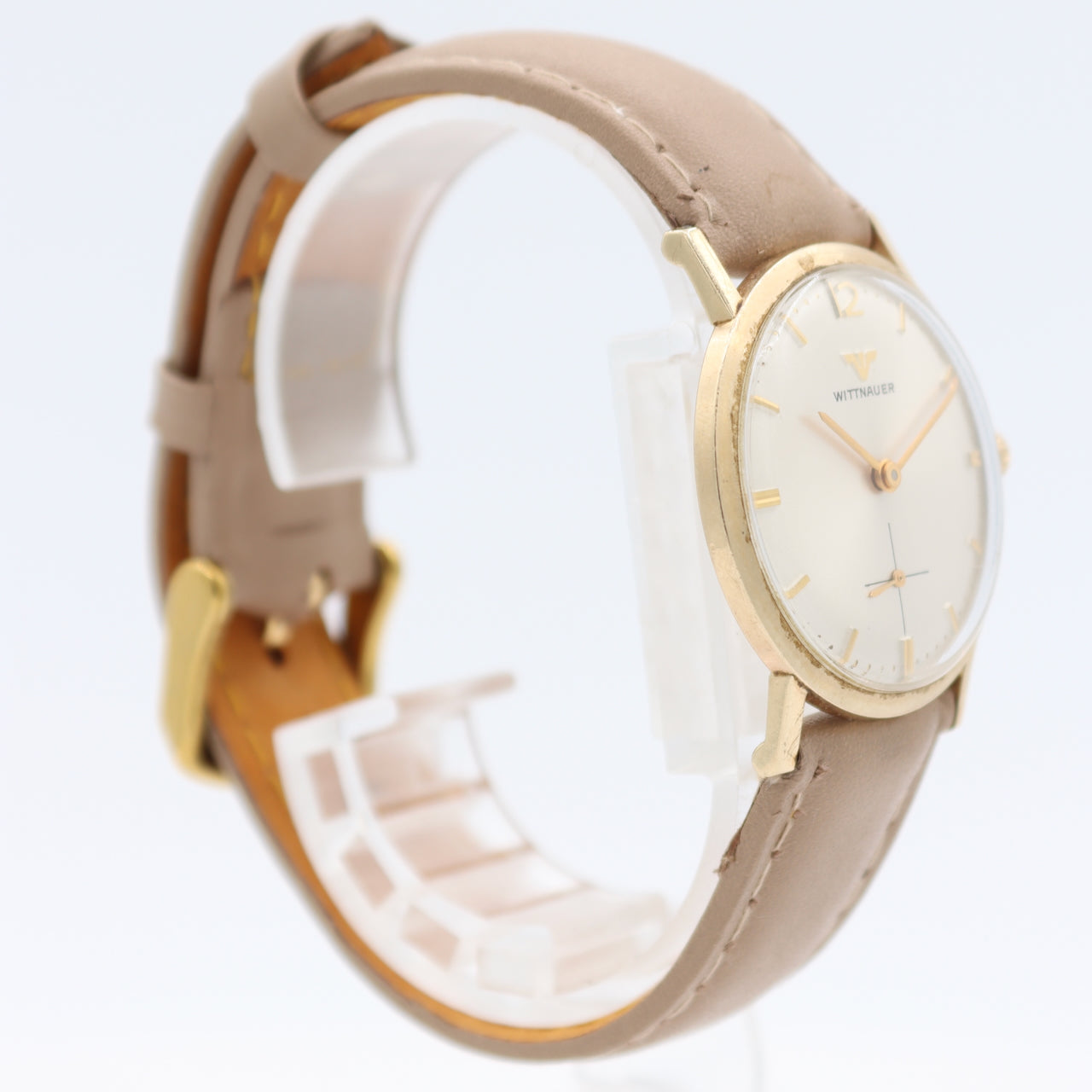 Vintage 30mm Wittnauer Sunburst Men's Mechanical Wristwatch Swiss 10k RGP