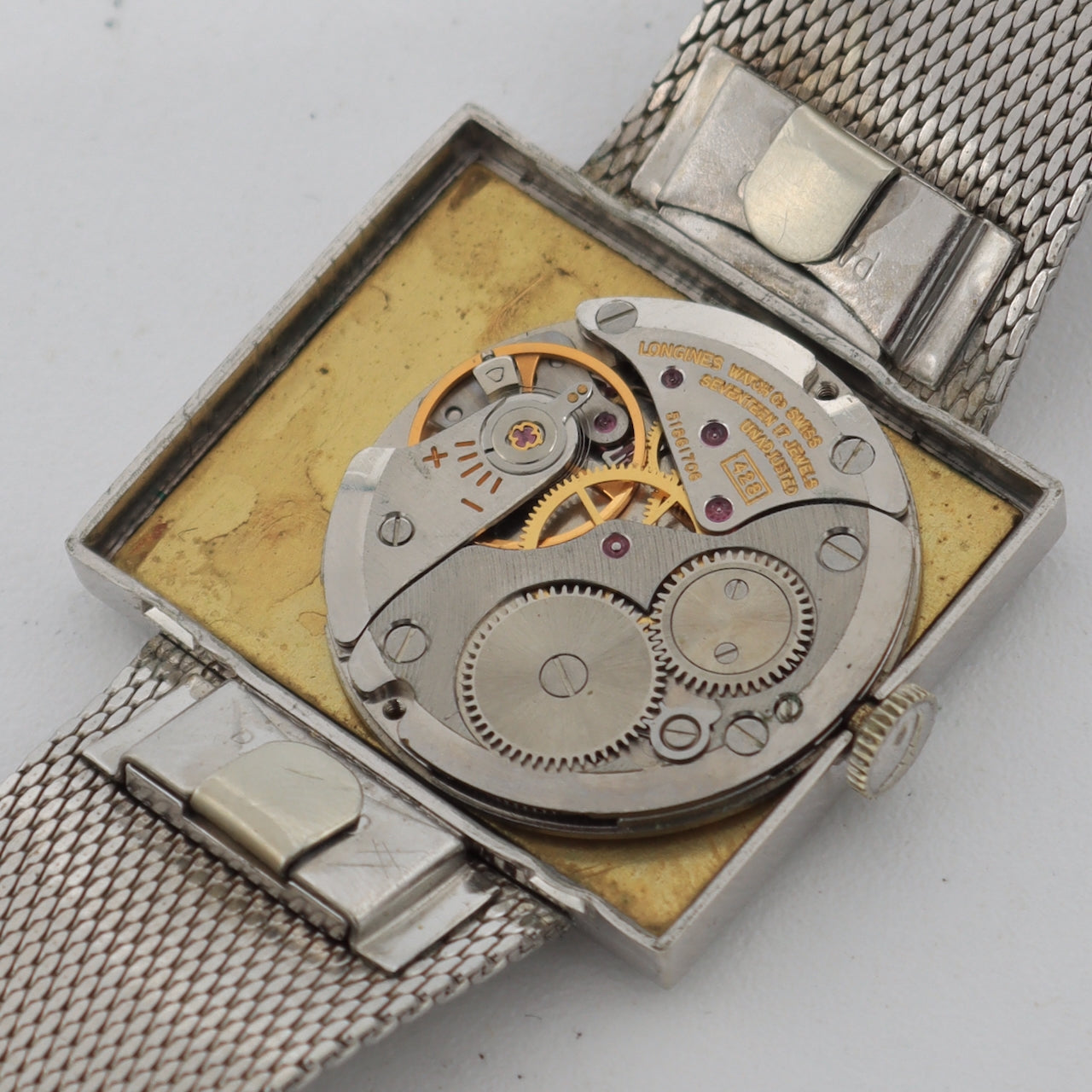 Vintage Longines 3219-428 Asymmetric Diamond Men's Mechanical Wristwatch 428