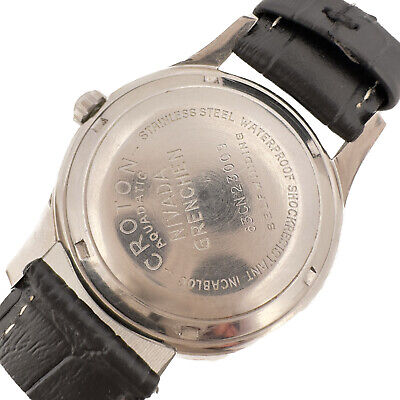 Vintage Nivada Grenchen Aquadatic 360EL Men's Automatic Wristwatch Swiss Steel