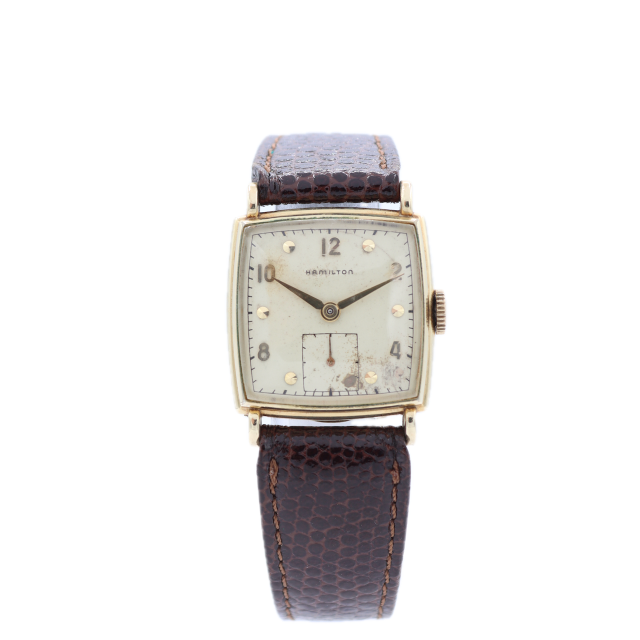Vintage 1948 Hamilton Dyson Men's Mechanical Wristwatch 747 USA 14k Gold Filled