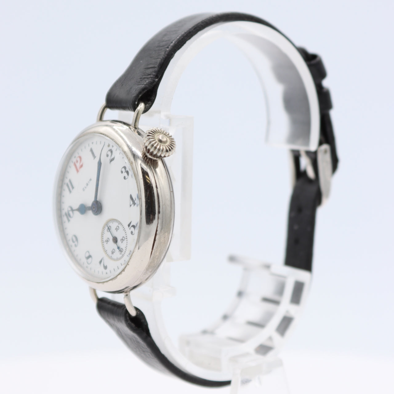 Antique 1918 Elgin WW1 Military Offset Crown Men's Mechanical Wristwatch 417