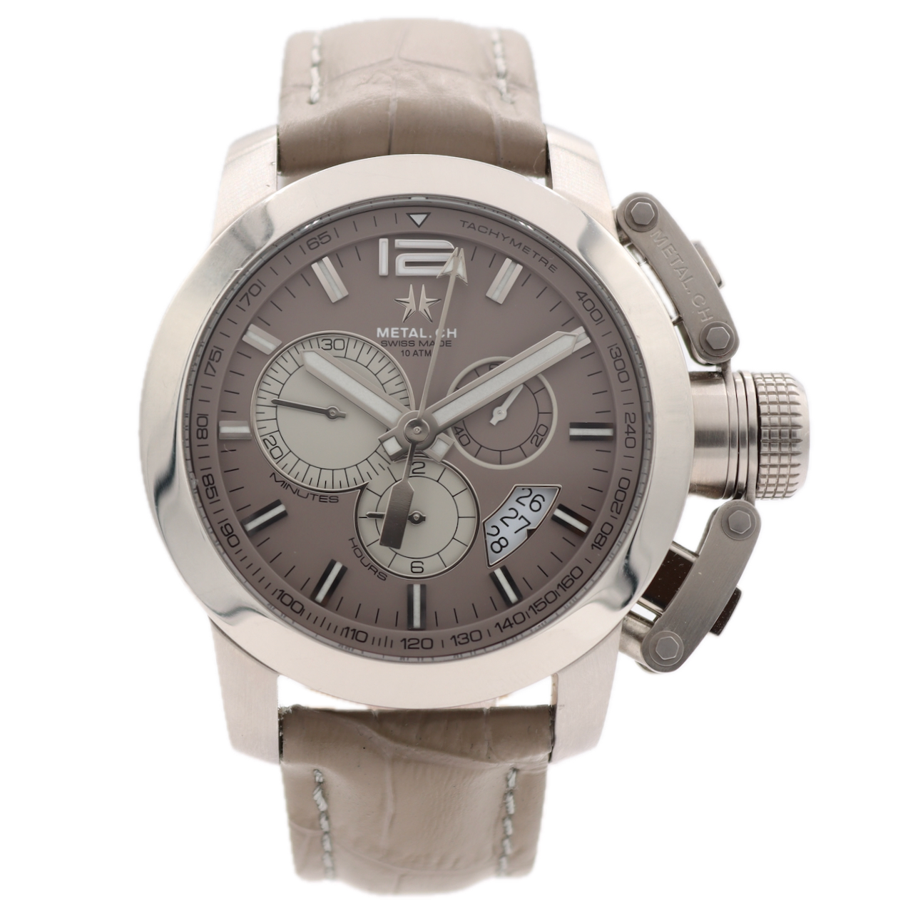 44mm Metal. CH 2133.44 Chronometrie Men's Quartz Wristwatch Steel Chronograph