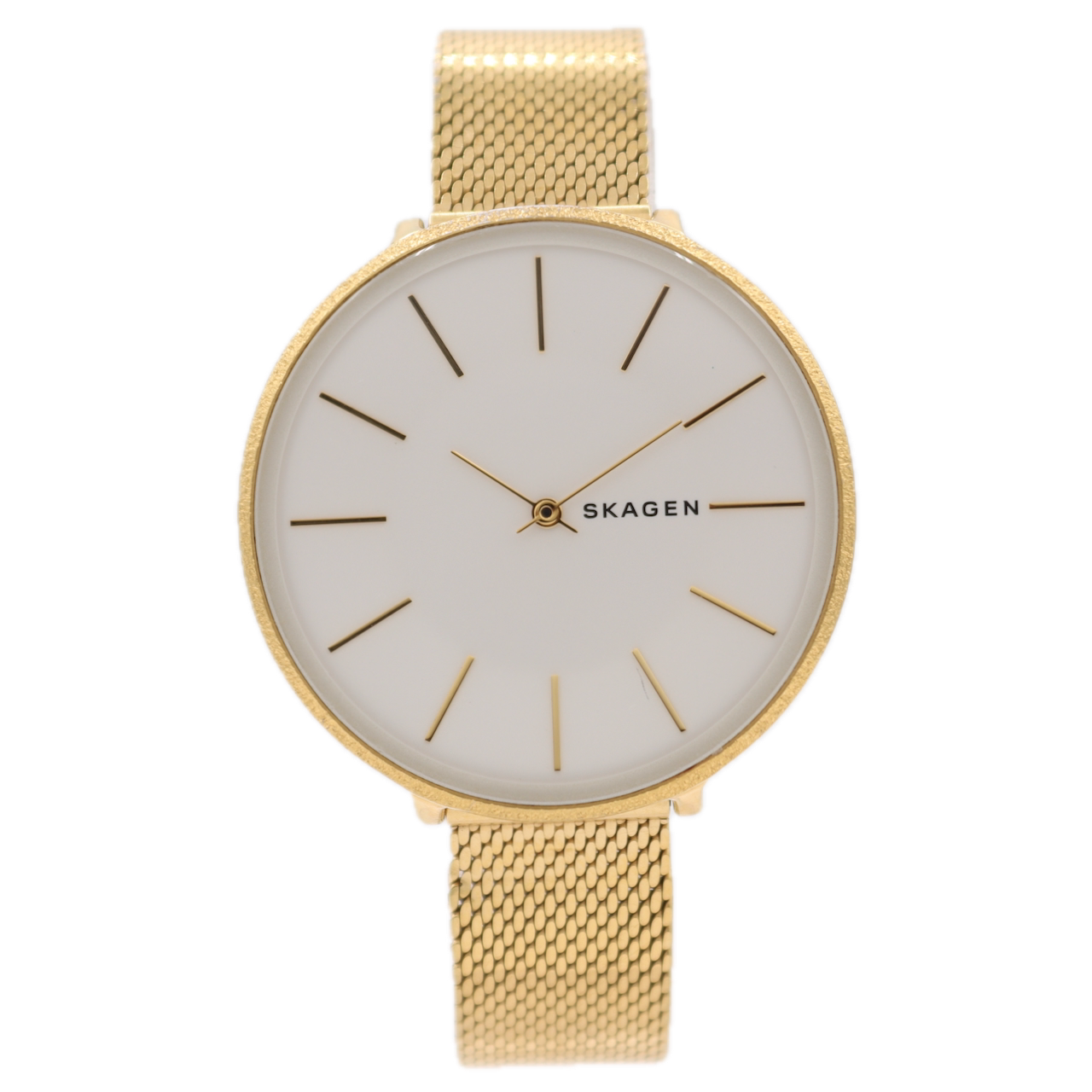 38mm Skagen SKW2722 Karolina Ladies Quartz Wristwatch Gold Tone Slim White Dial