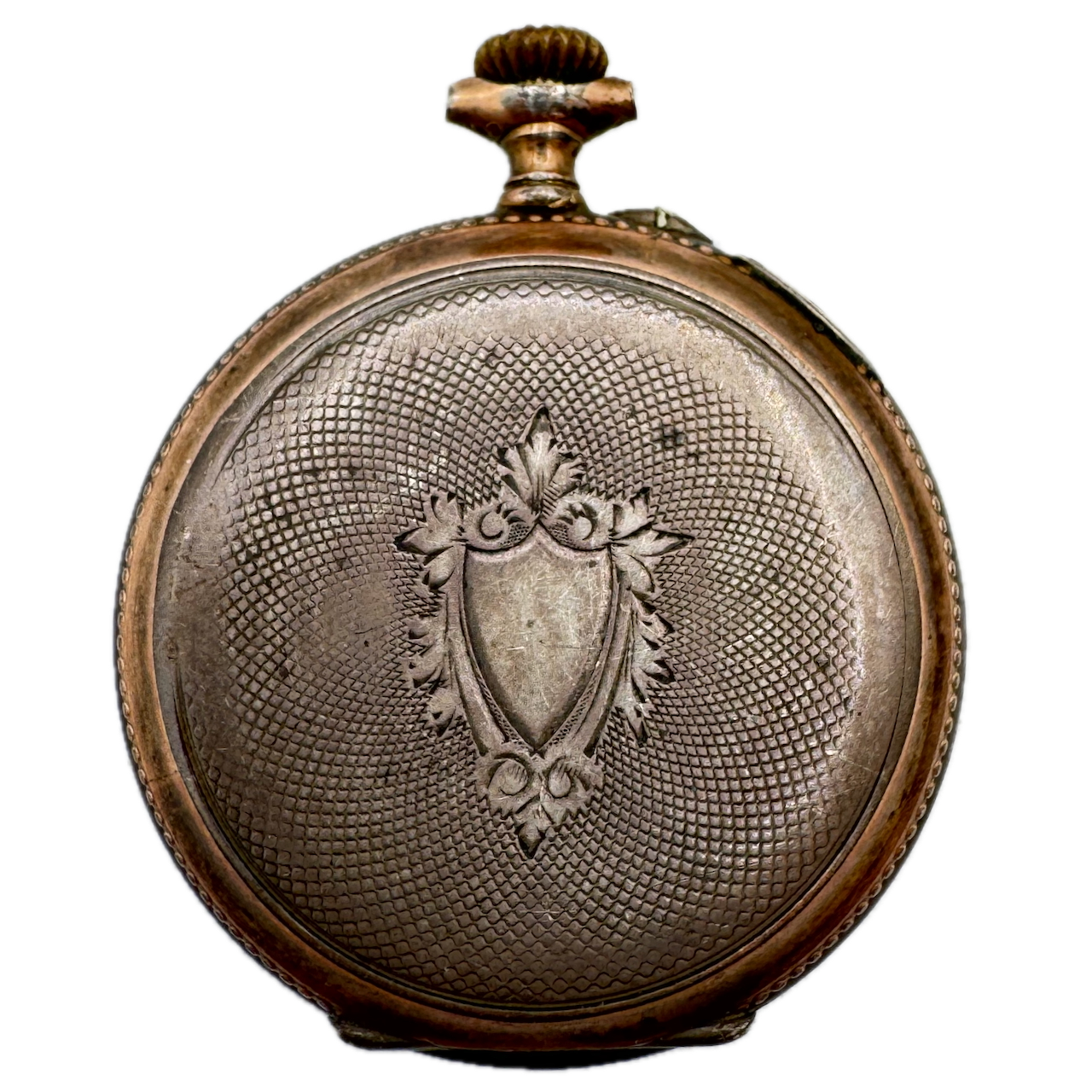 Antique U.H Beaded Mechanical Open Face Pocket Watch .800 SilverSwiss
