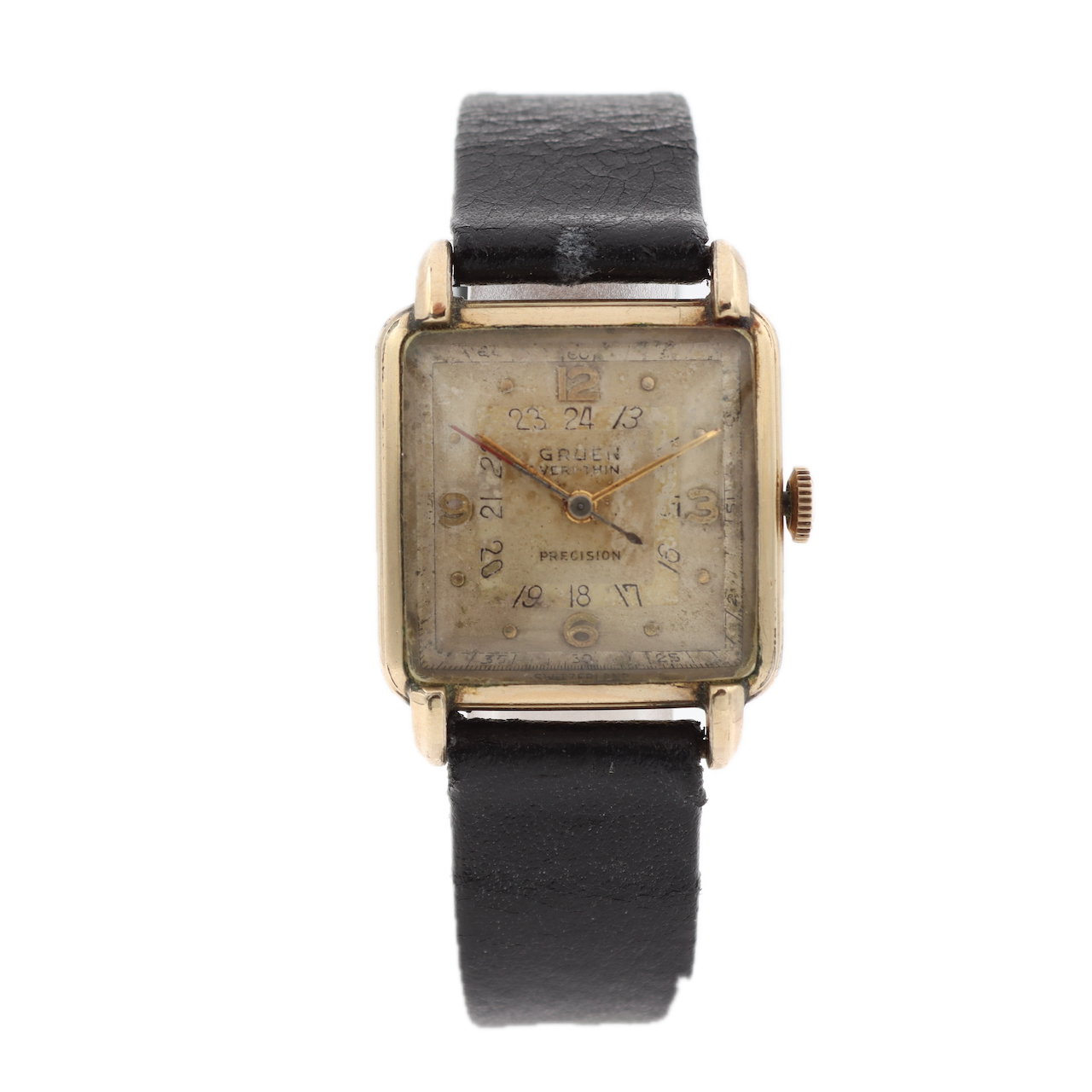 Vintage Gruen 552/425 Veri-thin Pan America Men's Wristwatch 425SS 10k GF