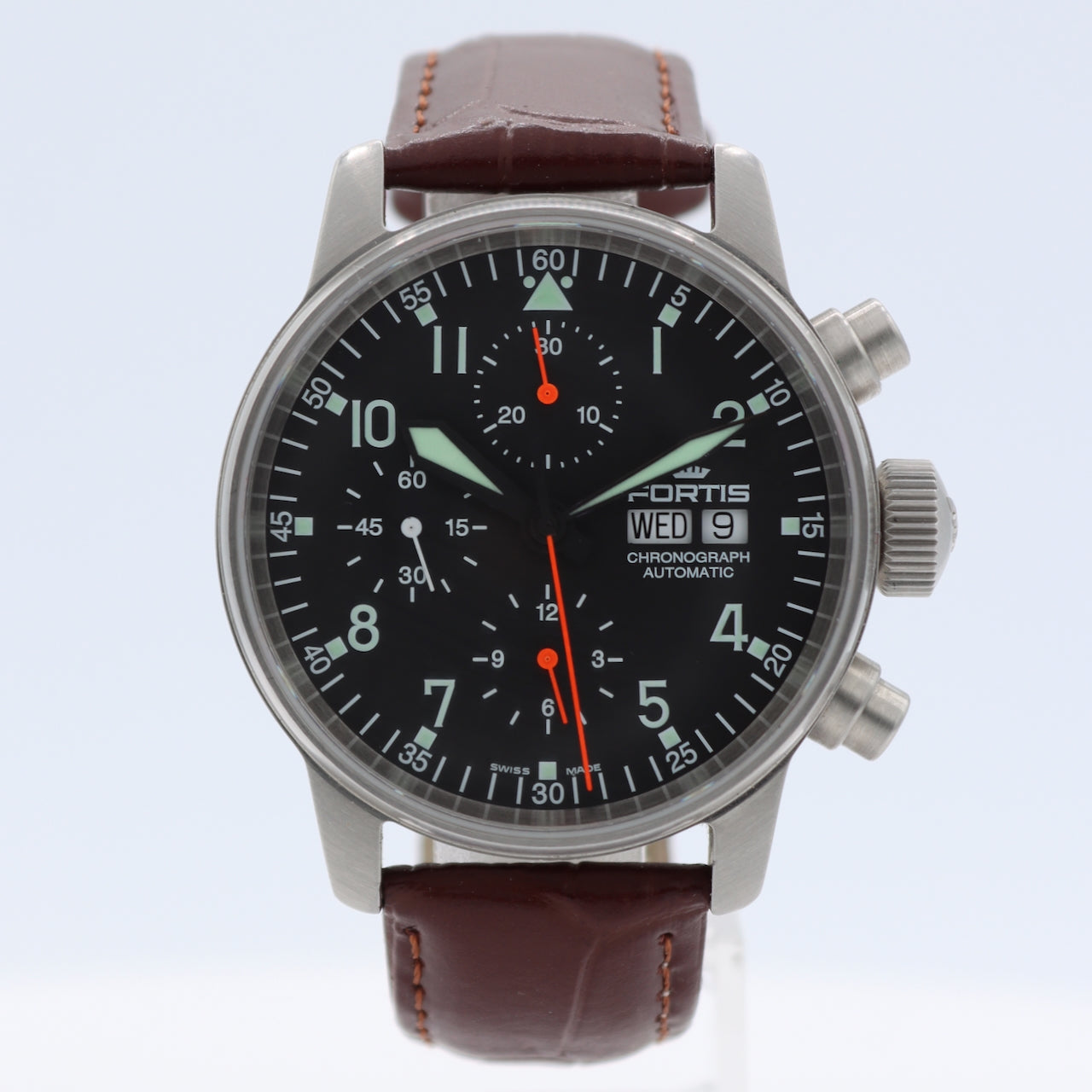 Fortis 597.11.141.1 Flieger Men's Chronograph Wristwatch ETA 7750 Swiss S.Steel