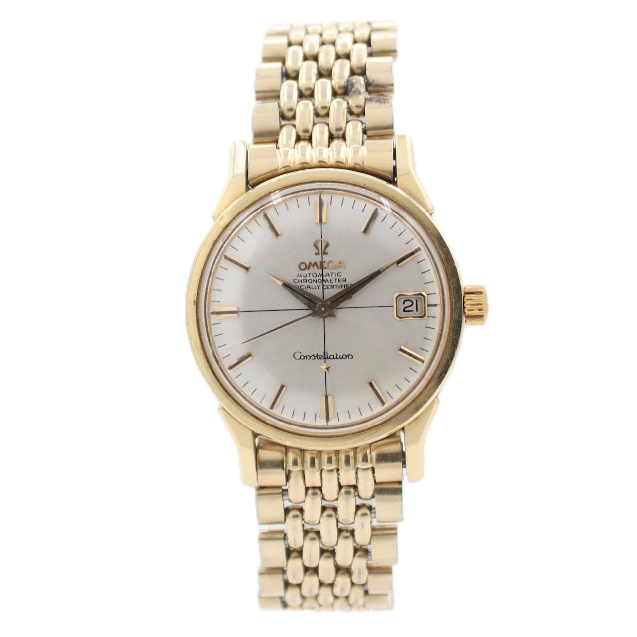 Vintage Omega 168.005 Constellation Men's Automatic Wristwatch 561 Gold Capped