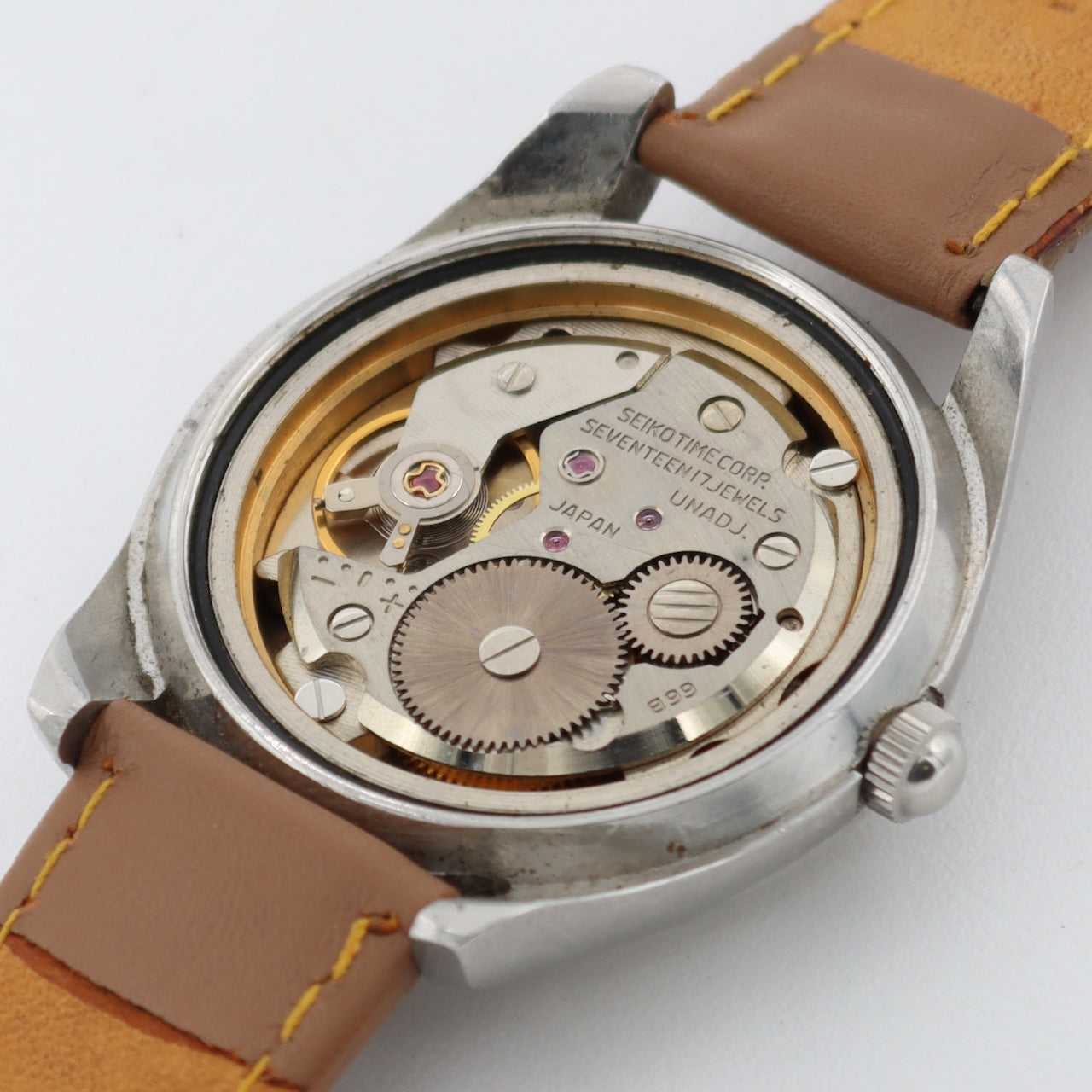 Vintage Seiko 66-7109 Silver Sunburst Men's Mechanical Wristwatch 66B Steel