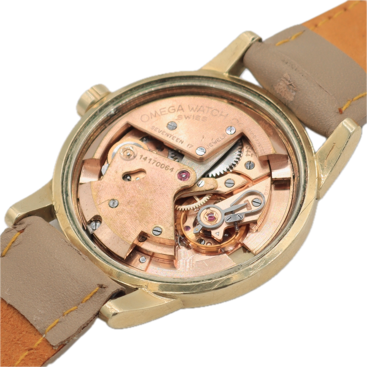 Vintage Omega F6249 Seamaster Men's Bumper Automatic Wristwatch 344 Swiss 14k GF