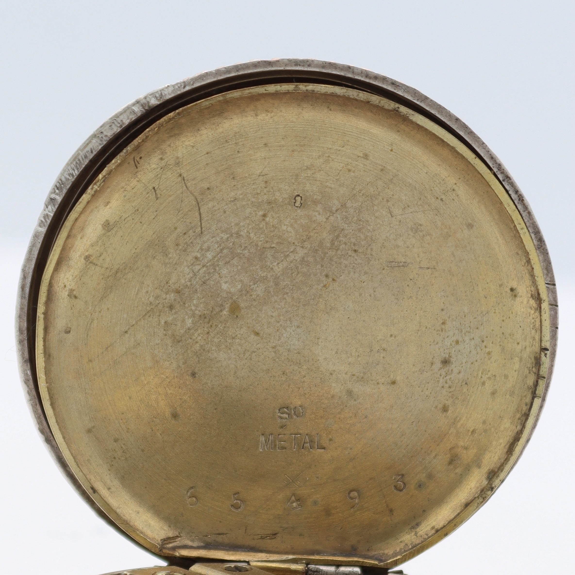 Antique 18s Unbranded Two Tone Cylinder Escapement Pocket Watch .800 Silver