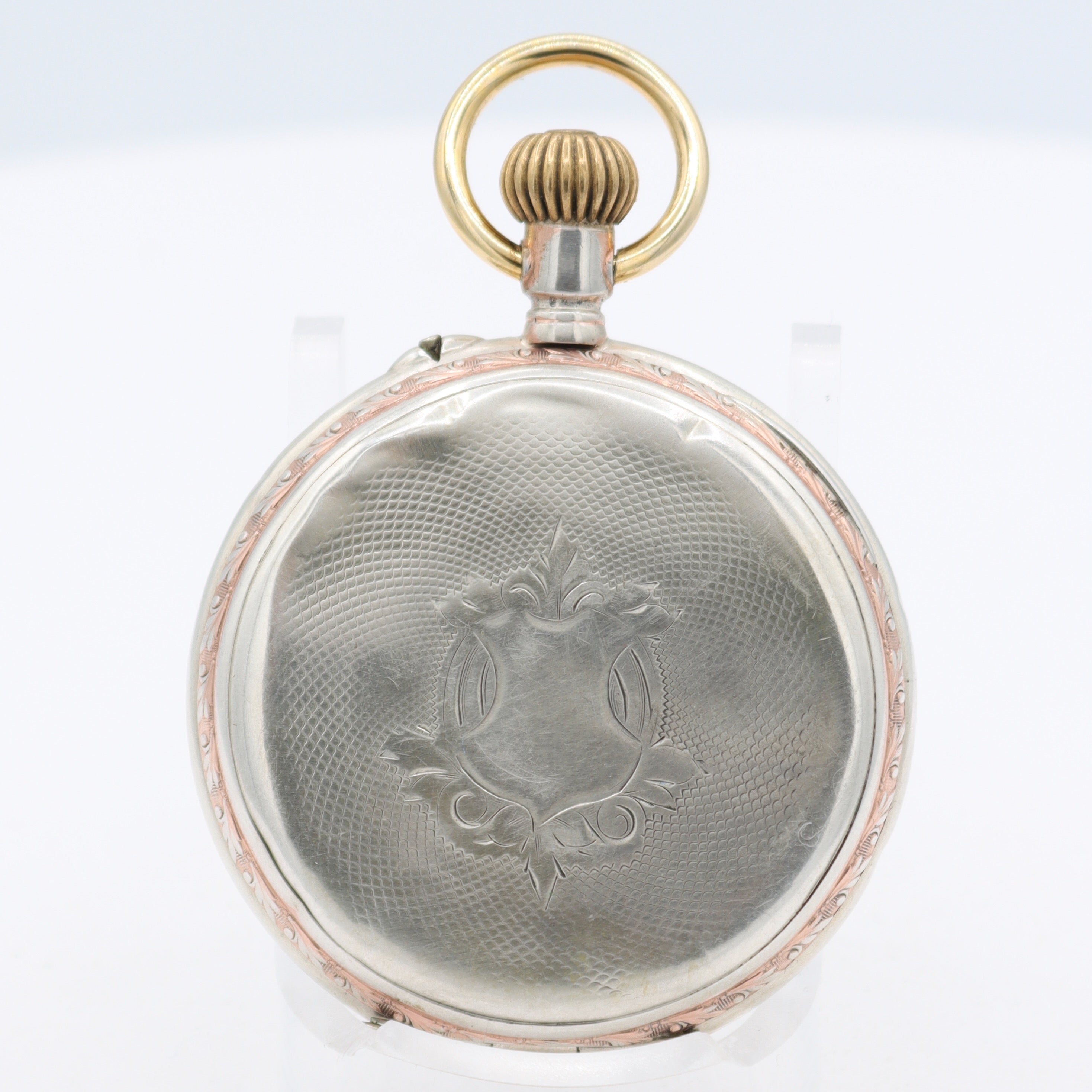 Antique 18s Unbranded Two Tone Cylinder Escapement Pocket Watch .800 Silver