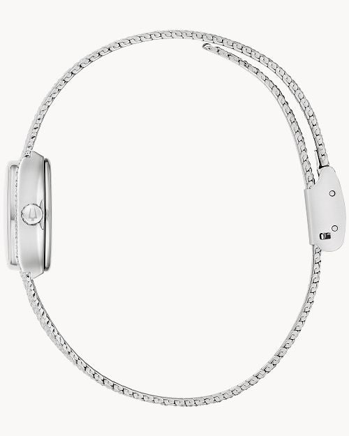 17mm Bulova 96L343 Goddess of Time Blue Ladies Quartz Wristwatch Steel Sodalite