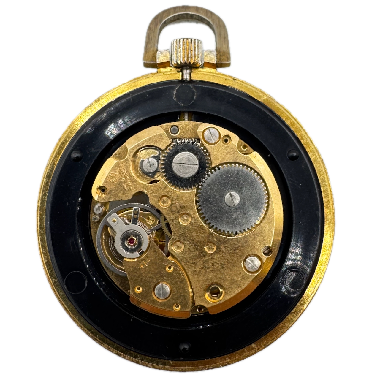 Antique Ever Swiss Skeletonized Mechanical Pocket Watch Gold Tone Swiss