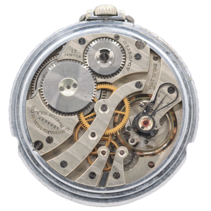 Antique 16s 1909 E. Howard Engraved 17 Jewel Mechanical Pocket Watch Series 7