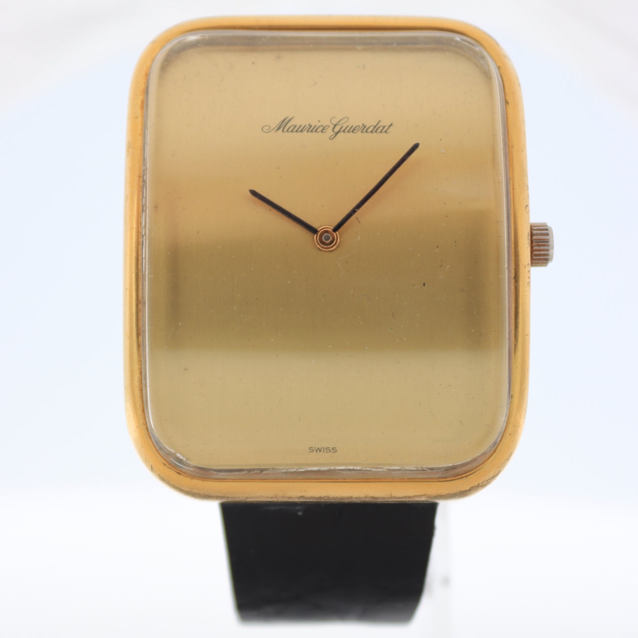 Vintage Maurice Guerdat Dep 3237 Jumbo Curved Men's Mechanical Wristwatch Swiss
